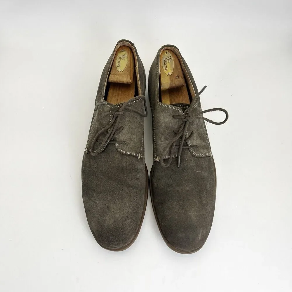 John Varvatos Dress Shoes Mens Sz 10 Gray Suede Derby Casual Lace Up Bluchers